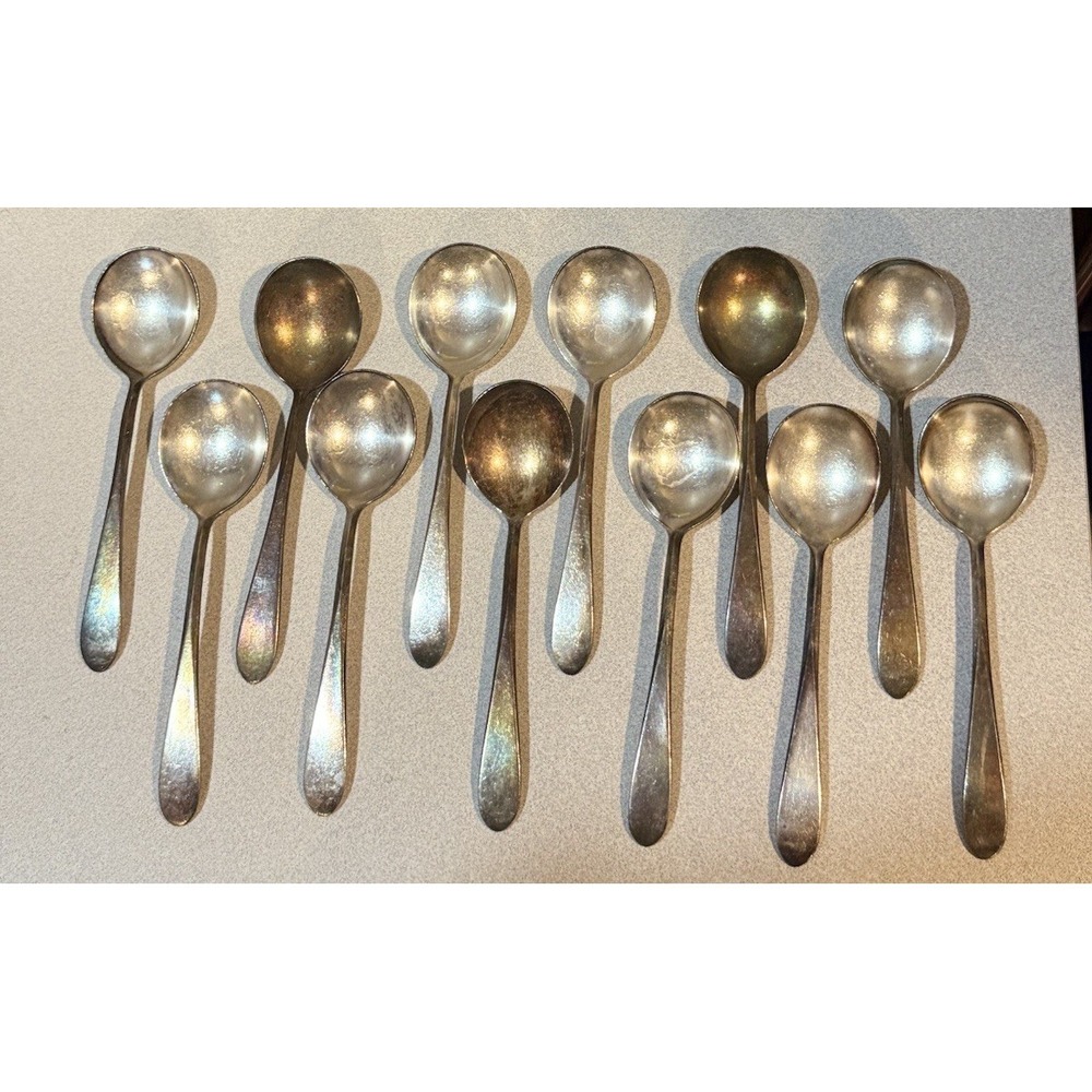 INTERNATIONAL SILVER‎ CO 12 silver-plated vintage Soup/ Bouillon spoons stamped